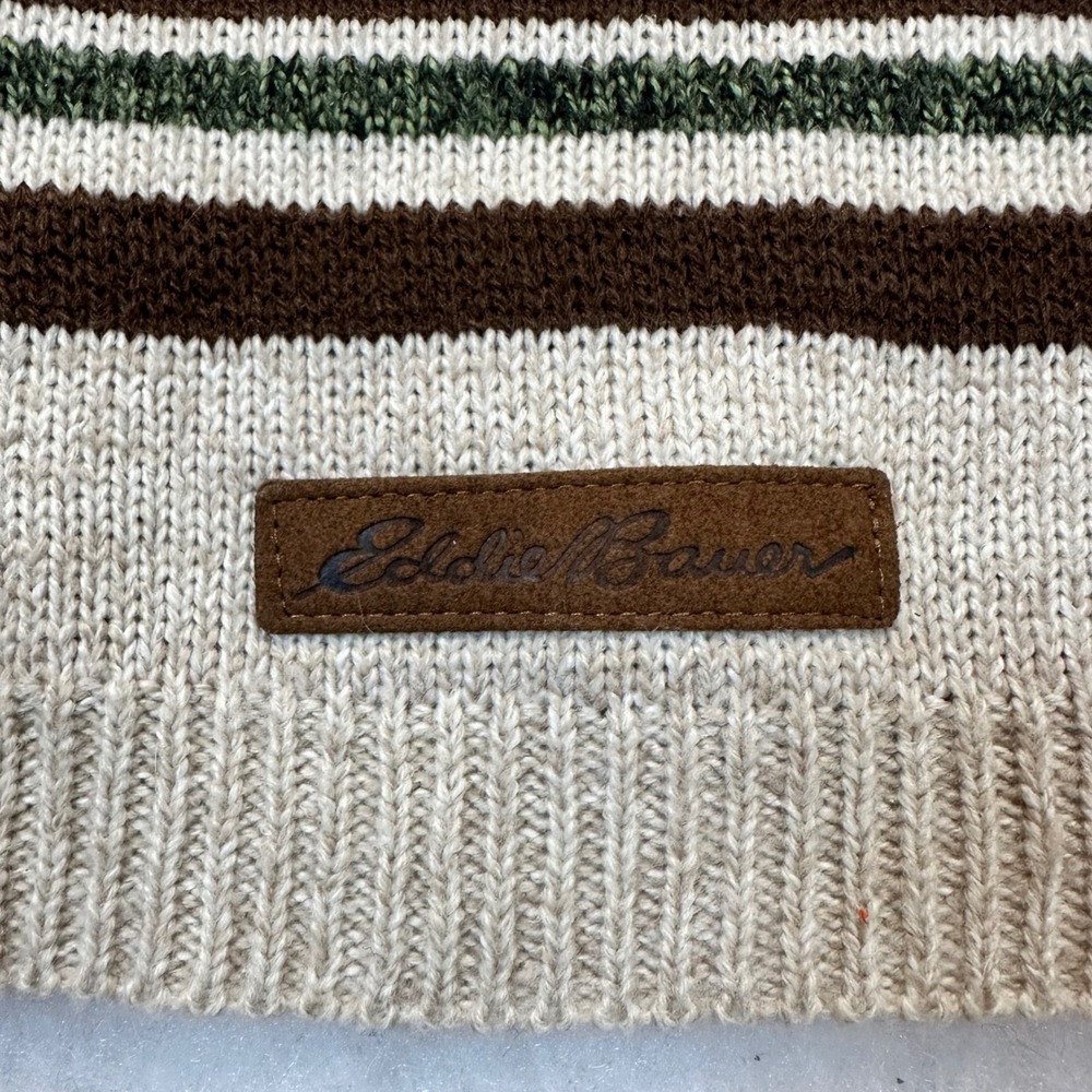 Eddie Bauer Trout Fish Dog Sweater Large Oatmeal Green Cabin Gorpcore Outdoor - Picture 2 of 7